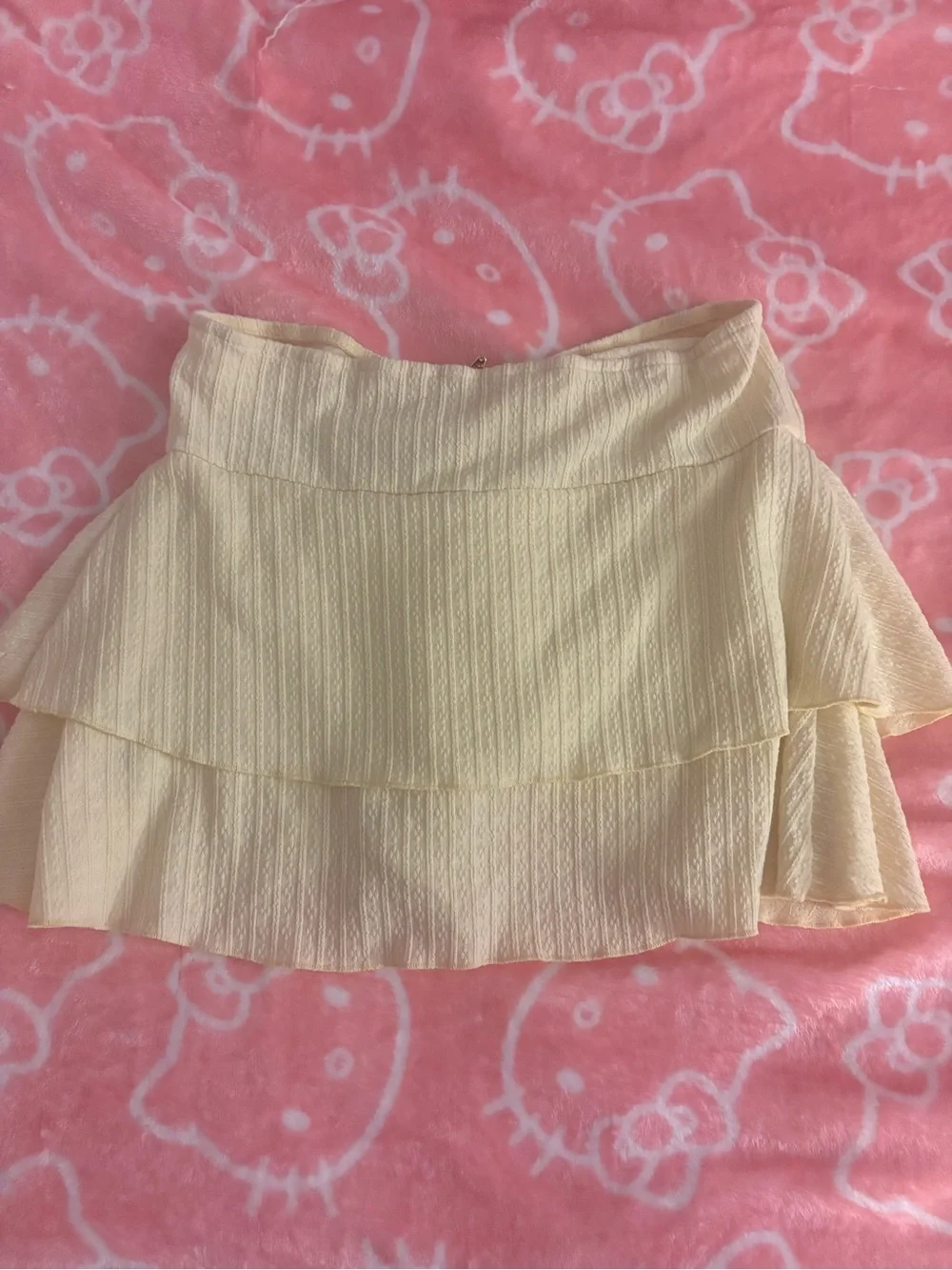 Tiered Ruffle tube top in Pale Yellow